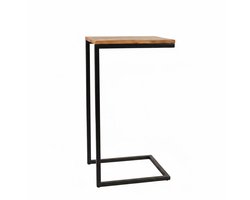 Bijzettafel industrieel Jerry 70cm bruin duurzaam mangohout laptoptafel mango side table