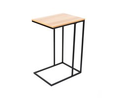 Bijzettafel Industrieel – Laptoptafel Bank – C-vorm Tafel – Smalle Bijzettafel – Houtlook Blad – Metaal Frame – Voor Woonkamer en Slaapkamer
