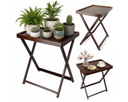 Bijzettafel Inklapbaar - Kleine Klaptafel - Salontafel - Kleine Houten Bijzettafeltje - 40x30x44 cm - Koffietafel - Campingtafel - Lichtgewicht & Draagbaar - Opvouwbaar - Voor Balkon & Binnenplaats & Tuin & Terras