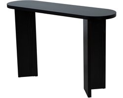 Bijzettafel Japandi ovaal zwart melamine 120cm Hano japanse side table