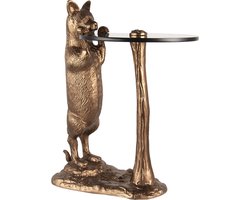 Bijzettafel Kat – 51x36x30 cm – Koperkleurig/Zwart – Aluminium Design