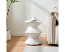 Bijzettafel Kyppeslo rond 47x37 cm wit [en.casa]