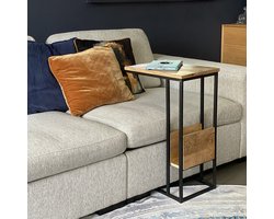 Bijzettafel Laptoptafel Banktafel  Mangohout Rechthoek industrieel