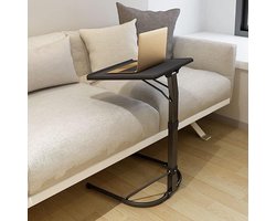 Bijzettafel Laptoptafel - Computer Bureau - Comfortabel Werken - Flexibel In Hoogte - 43 x 43 x 76 cm - Zwart
