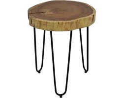 Bijzettafel Live Edge - medium - acacia/ijzer