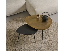 Bijzettafel Lucon - Metaal - Goud - 70 x 40 x 55 cm (BxHxD)