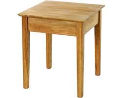 Bijzettafel – Massief geolied eikenhout – 45 cm breed, 45 cm diep, 52 cm hoog – Tijdloos design