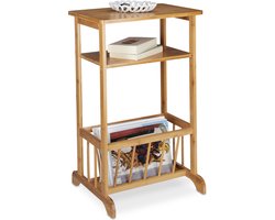 bijzettafel met lectuurbak - bamboe - 71,5 x 44,5 x 37 cm - 2 etages