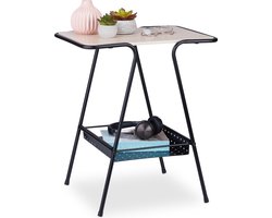 bijzettafel met opbergruimte - metaal - mdf - voor woonkamer - zwart