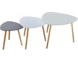Bijzettafel Mileo - Set van 3 - Diverse kleure