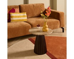 Bijzettafel Moutier - Marmer/steen - Beige/Brons/Bruin - 45 x 45 x 45 cm (BxHxD)