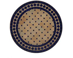 Bijzettafel mozaïek Ø45 cm blauw-rhombus