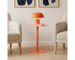 Bijzettafel Nastätten rond 50x40 cm oranje [en.casa]