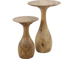 Bijzettafel Naturel Acaciahout - Set Van 2 - 40x40x45cm - Giga Living