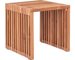 Bijzettafel - Naturel - Teakhout - 40x40x40cm - Bijzettafel Pego - House Nordic