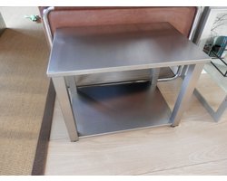Bijzettafel Newport, Bijzettafel RVS, tafeltje op pootjes, design tafel, tafel industrieel