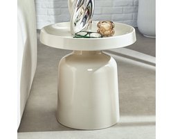 Bijzettafel Ø 43 cm Valere Wit