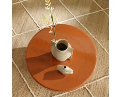 Bijzettafel Orange - Rond MDF - Pleisterafwerking Oranjebruin
