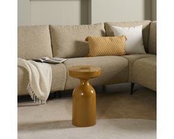 Bijzettafel Rabel - Metaal - Geel - 31 x 53 x 31 cm (BxHxD)