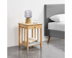 Bijzettafel Ranua set van 2 nachtkastje bamboe 51x40x35 cm houtkleurig [en.casa]