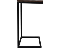 Bijzettafel Read rough - 40x34x65 - Bruin/zwart - Rustiek mangohout/ijzer