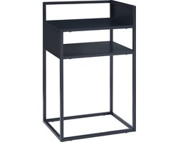 Bijzettafel Riihimäki met plank 65x40x30 cm zwart mat