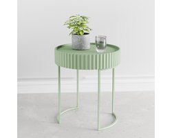Bijzettafel Rill rond 46x40 cm mintgroen [en.casa]