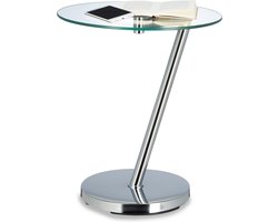 bijzettafel - rond - modern - 1 poot - Ø 45 cm - glas - voor bank