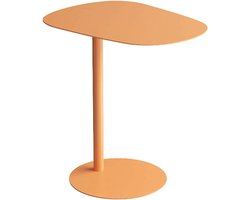 Bijzettafel Rond - Nachtkastje Tafel - Snack en Drank - Stabiele Ronde Basis - 50cm Hoog - Oranje
