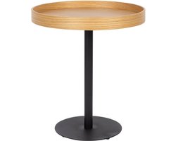 Bijzettafel Rond - Naturel Eiken Fineer - 45x45x40cm - Yuri - Giga Meubel