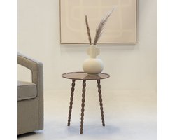 Bijzettafel Rond - Taupe Aluminium - 45,5x45,5x50cm - Santi - Giga Meubel