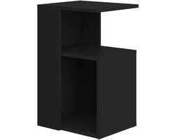 Bijzettafel - Salontafel Hoektafel - Opbergen Decoreren - Compact Ontwerp - 36x30x56 cm - Zwart
