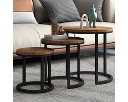 Bijzettafel / Salontafel 'Plano' 3-delig Mango Hout