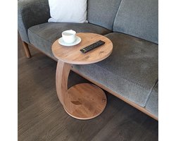 Bijzettafel, Salontafel, Wiel C Tafel, Banktafel, Nesttafel, Servicetafel, Mdf Pijnboom