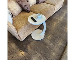 Bijzettafel, Salontafel, Wiel C Tafel, Banktafel, Nesttafel, Servicetafel, Mdf Wit