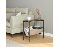 Bijzettafel Samnanger 60x28x53 cm zwart en grijs [en.casa]