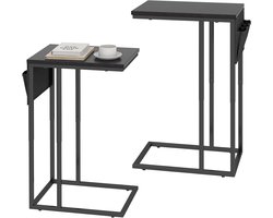 Bijzettafel set - Banktafels - Woonkamer Organisatie - C-vormig ontwerp - 30 x 40 x 64 cm - Zwart