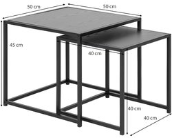 Bijzettafel Set Chelsea Zwart
