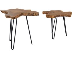 Bijzettafel set van 2 hout CAMROSE