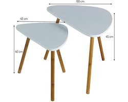 Bijzettafel Set Wyn Wit