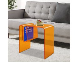 Bijzettafel – Side Table – Salontafel – Nachtkastje – Banktafel – M-Vorm – Acryl – Ruimtebesparend Design – Krasbestendig & Gemakkelijk Schoon Te Maken