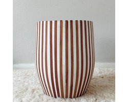 Bijzettafel stripe bruin