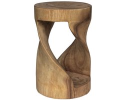 Bijzettafel Suar hout - krukje - 29x29x45 cm