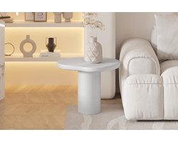 Bijzettafel Tavares - 58x50x50cm - Organische Vorm - Ecru