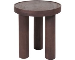 Bijzettafel Tias ø42 cm - Espresso Mangohout - Rond - Japandi