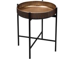 Bijzettafel - Trio Caly - Rond - 42cm - Goud/Zwart - Metaal