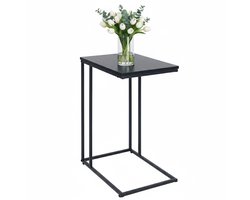 Bijzettafel u-vorm - 64 x 50 x 35 cm - onder bank - zwart