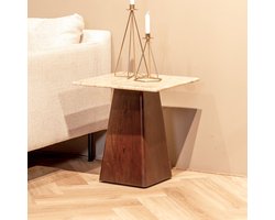 Bijzettafel Valentino | Vierkant | Bruin Mangohout