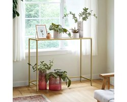 Bijzettafel van gehard glas, consoletafel, salontafel