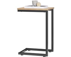 Bijzettafel van metaal en MDF | Salontafel | Laptop tafel | Compacte afmetingen